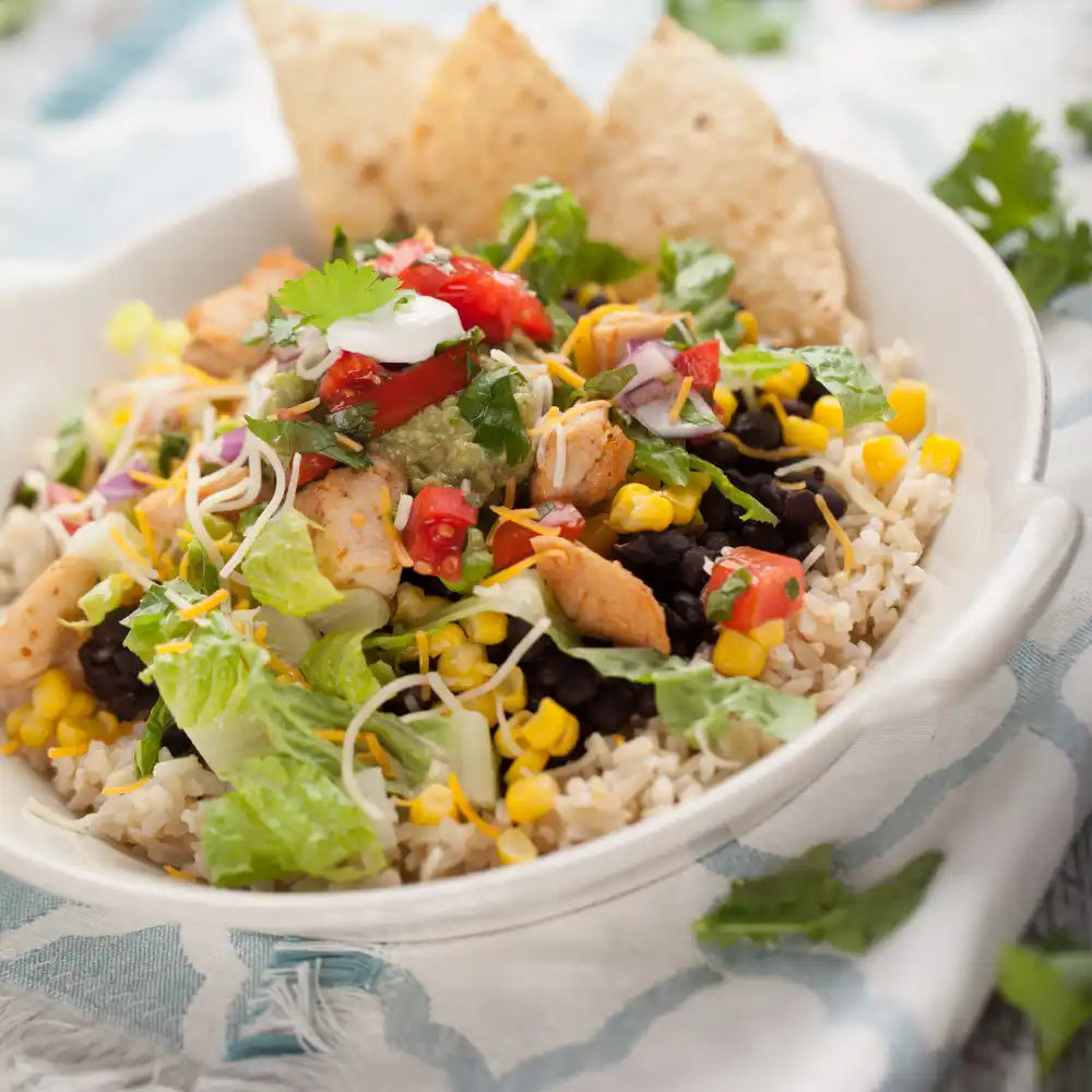 Chicken burrito bowl.