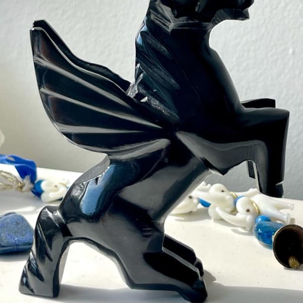 Black Onyx Pegasus - 6 x 3.1 tall / 6 x 3.1 x 1” wide