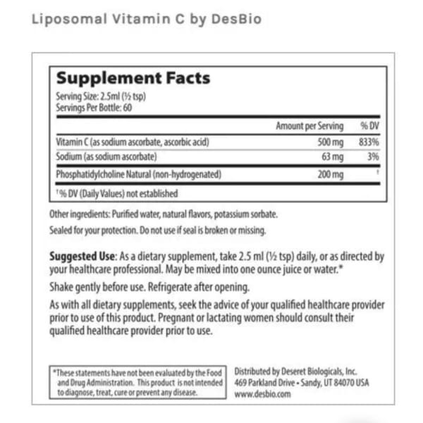 Liposomal Vitamin C by DesBio - Beauty & Health - Health Care - Health Food - Vitamines & Supplements
